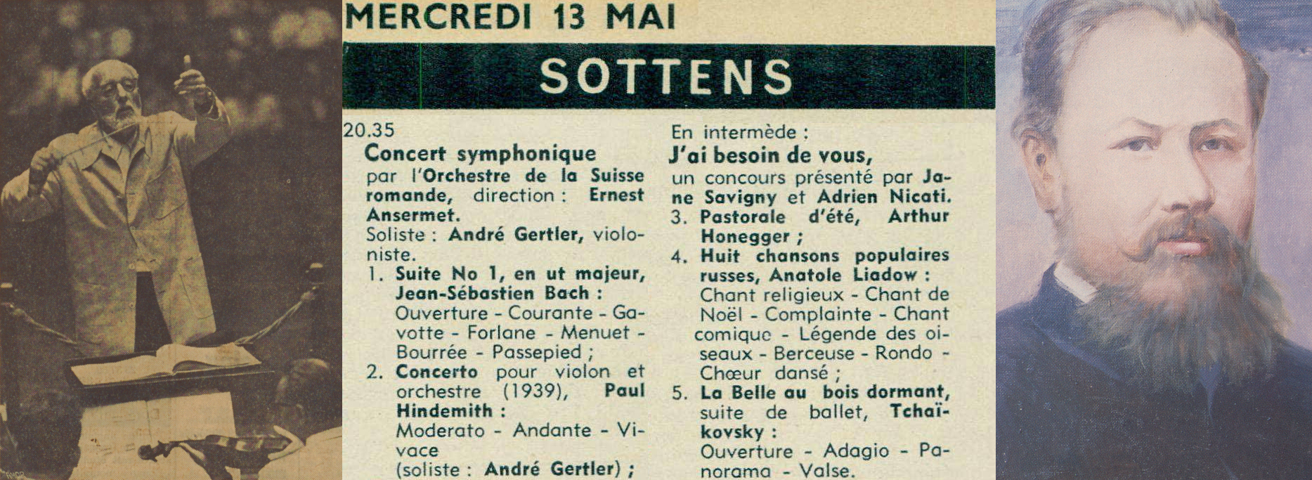 Ernest ANSERMET, montage programme concert, Anatoli LJADOW