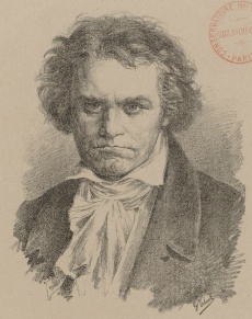 Ludwig van BEETHOVEN, une lithographie de Giuseppe Tivoli, 1880