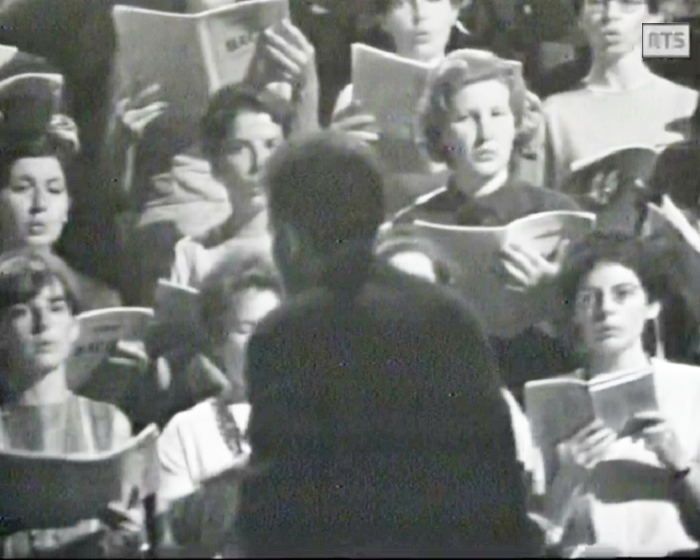 BWV 227, Bach par le CHOEUR DE L'UNIVERSITÉ DE LAUSANNE et Michel CORBOZ, Cathédrale de Lausanne, RTS, 25 mai 1966