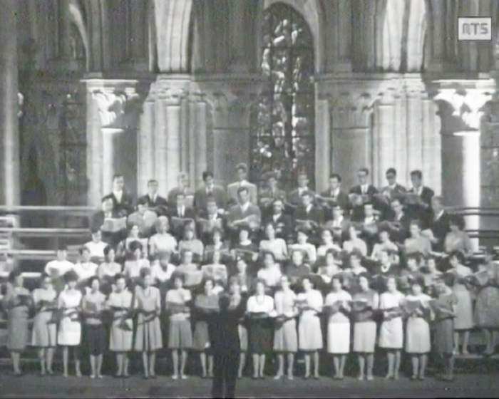BWV 227, Bach par le CHOEUR DE L'UNIVERSITÉ DE LAUSANNE et Michel CORBOZ, Cathédrale de Lausanne, RTS, 25 mai 1966