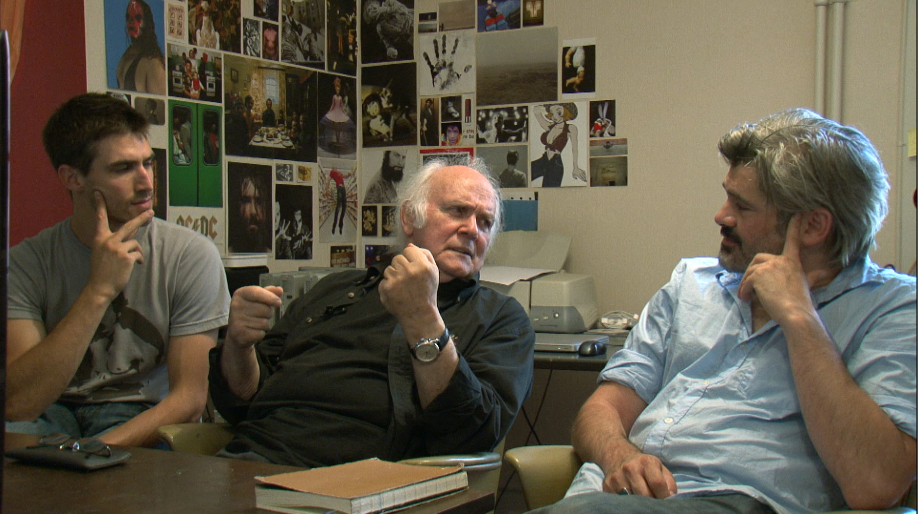 Michel Corboz avec les réalisateurs du film, Rinaldo Marasco et Jérôme Piguet, cliquer pour une vue agrandie