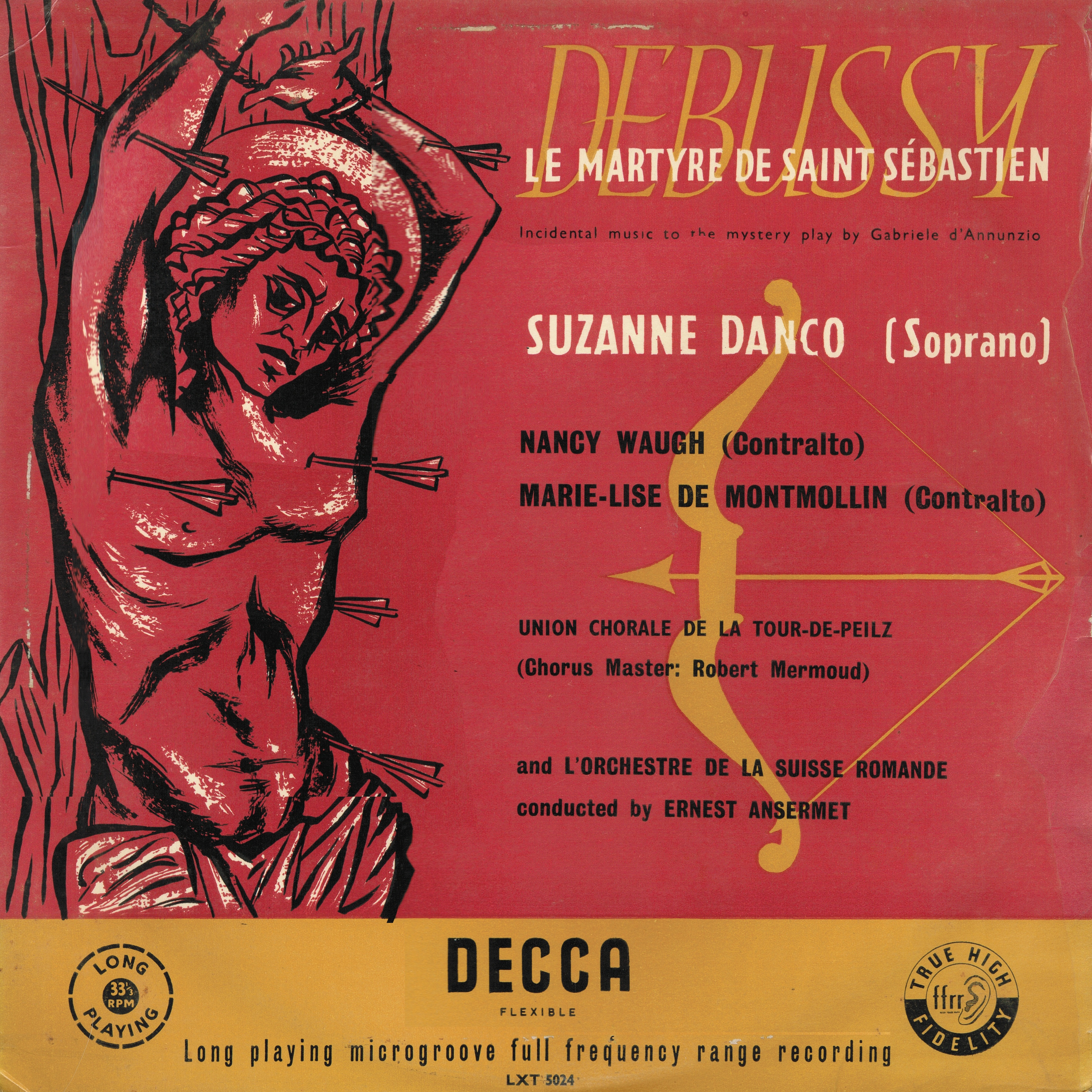 Recto de la pochette du disque Decca LXT 5024, Cliquer sur la photo pour une vue agrandie et les références