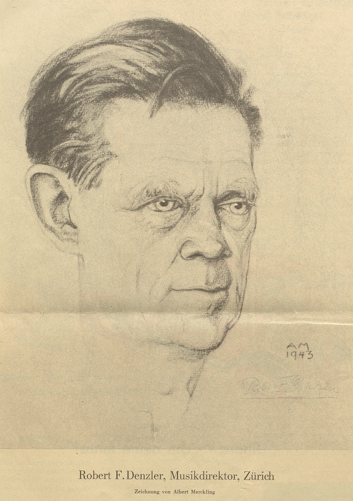 Robert DENZLER, illustration de Albert Merckling parue dans le Nebelspalter de 1944, cahier 21, page 22, cliquer pour voir l'original