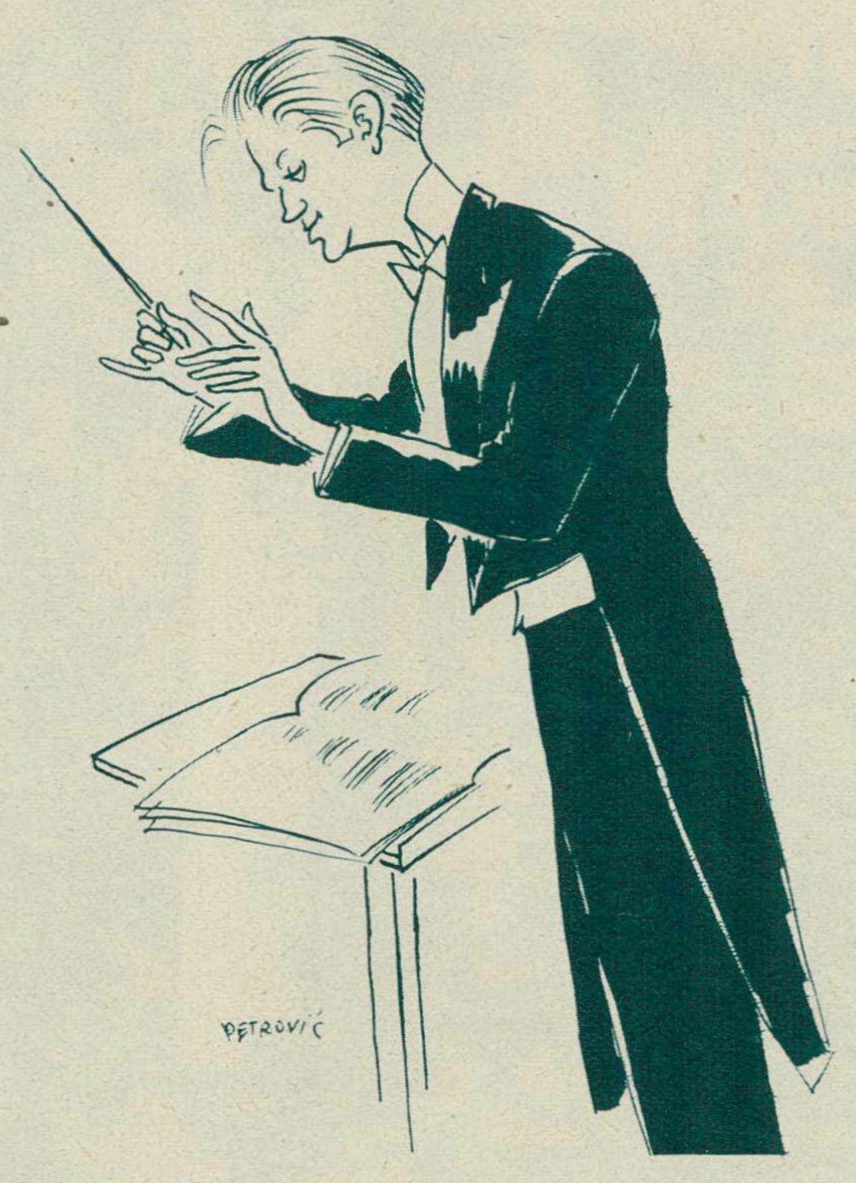 Robert DENZLER croqué par PETROVIC, 1935, un dessin paru - entre autres - dans la revue Le Radio du 8 novembre 1935 en page 2114, cliquer pour une vue agrandie