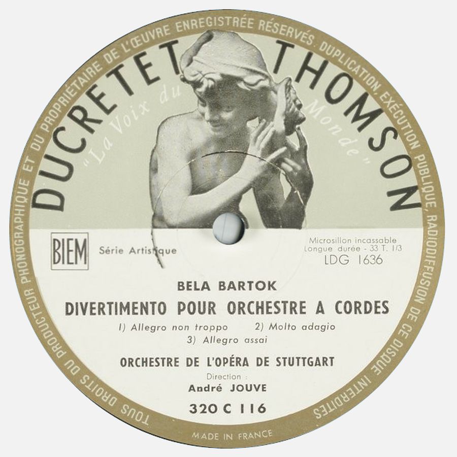 Ducretet-Thomson 320 C 116, étiquette recto, cliquer pour une vue agrandie