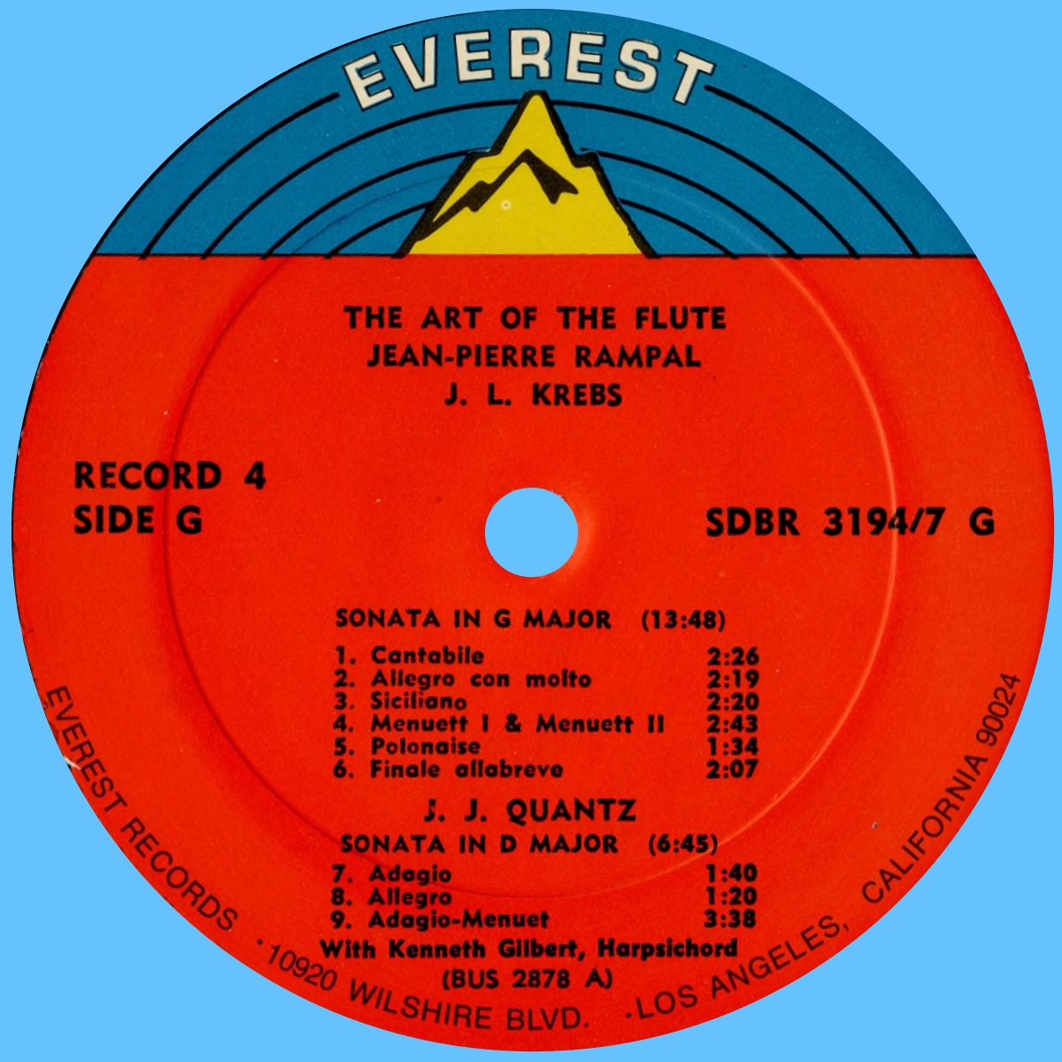 Étiquette recto du 4e disque du coffret Everest 3194-7