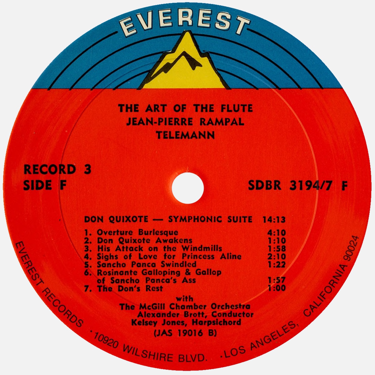 Étiquette verso du 7e disque du coffret Everest 3194-7