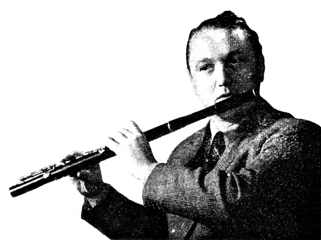 Arthur GLEGHORN, flûtiste, une photo provenant de la collection de Christopher Steward, cliquer pour une vue agrandie