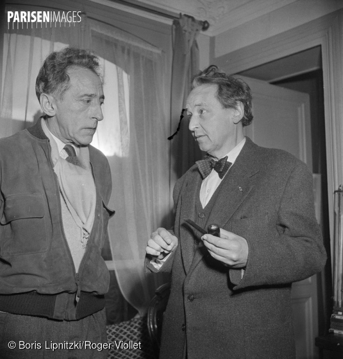 Jean Cocteau et Arthur Honegger, Paris, décembre 1951, ParisEnImages © Boris Lipnitzki/Roger-Viollet, Cliquer sur la photo pour l'original et ses références