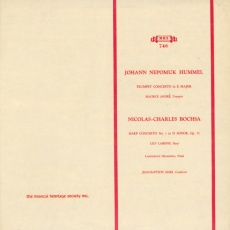 Recto de la pochette du disque The Musical Heritage Society Inc. MHS 746
