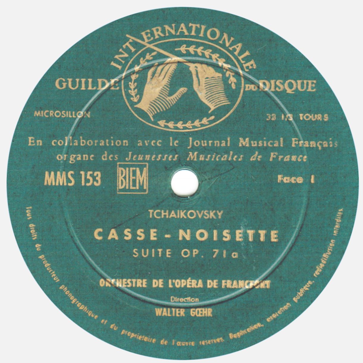 Etiquette Recto du disque MMS-153, cliquer pour une vue agrandie