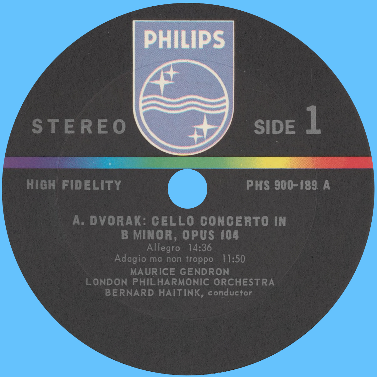 Étiquette recto du disque Philips PHS 900 189