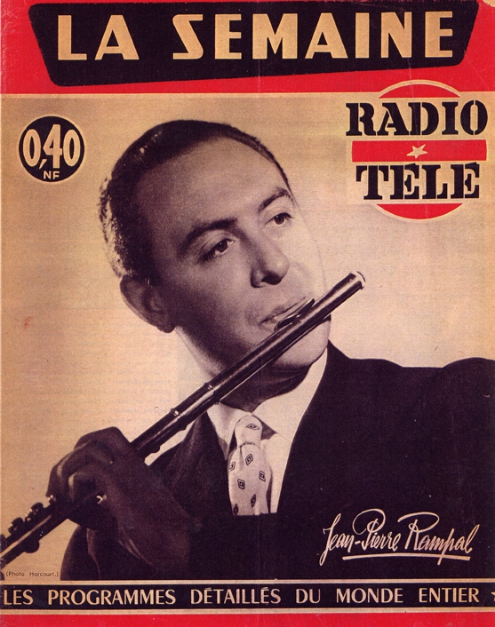 Le jeune Jean-Pierre RAMPAL, page de couverture d'un cahier La Semaine Radio Télé - Cliquer sur la photo pour une vue agrandie et les références
