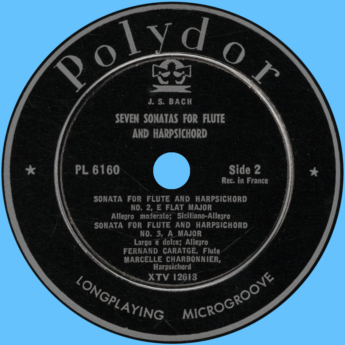 Étiquette du verso du premier disque de l'album VOX PL 6160