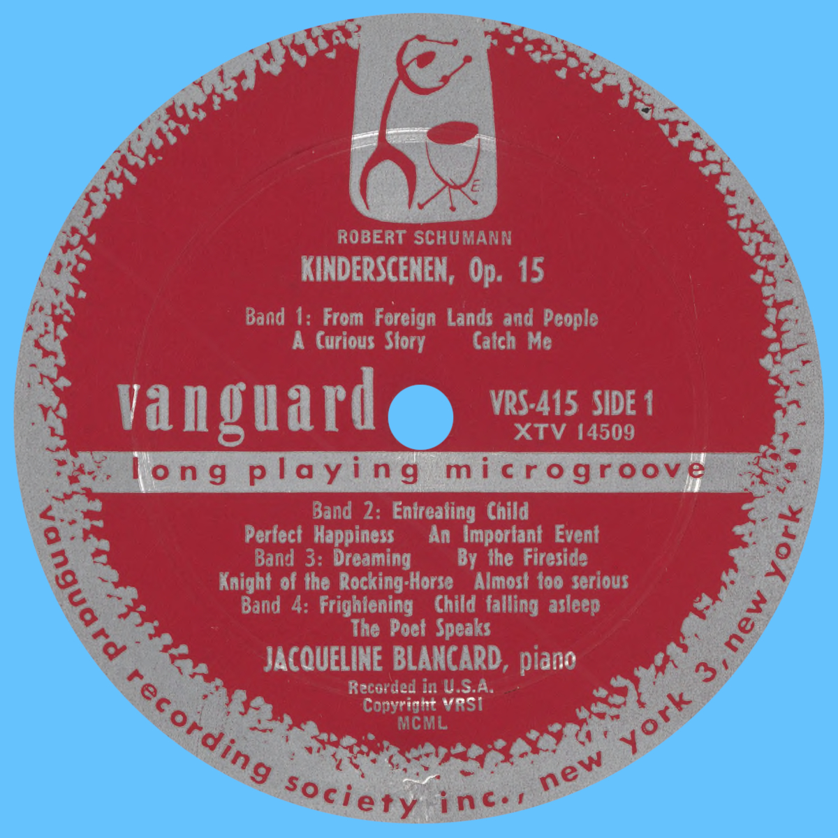 Étiquette recto du disque Vanguard VRS 415